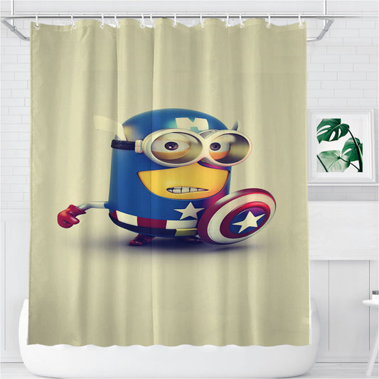 Personalized Minion Captain America D Shower Curtain Farmhouse Bathroom Decor