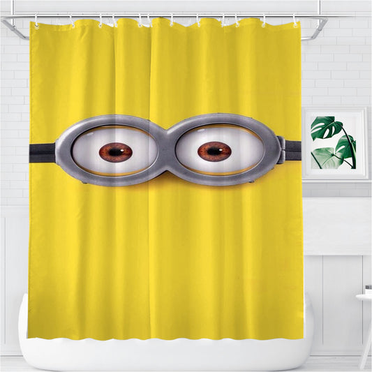 Personalized Minion Eyeglasses Shower Curtain Farmhouse Bathroom Decor