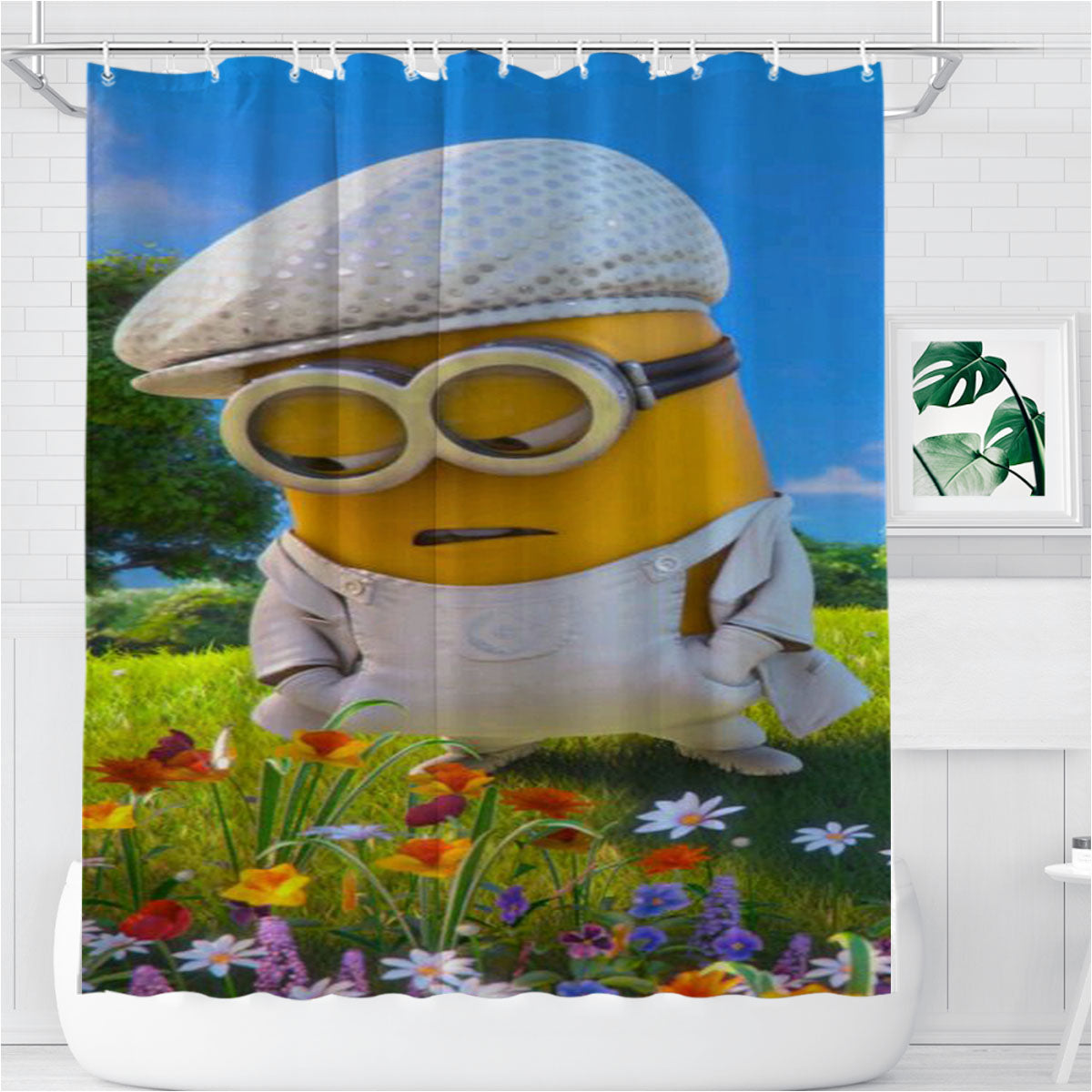 Minion Golf Bathroom Shower Curtain Fabric Waterproof | 66 X 72 Inch