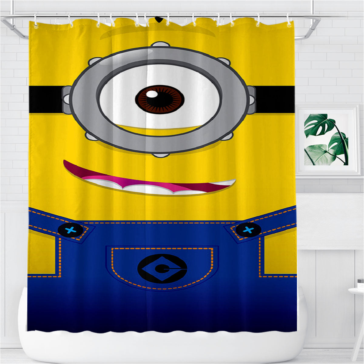Minions Bathroom Shower Curtain Fabric Waterproof | 66 X 72 Inch