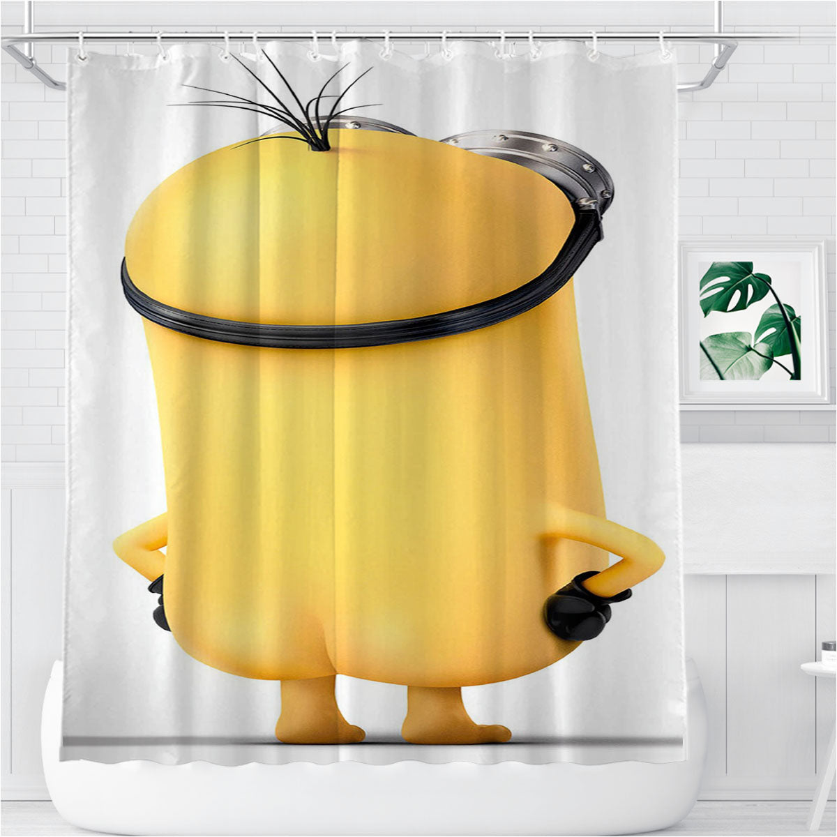 Minions Funny Bathroom Shower Curtain Fabric Waterproof | 66 X 72 Inch
