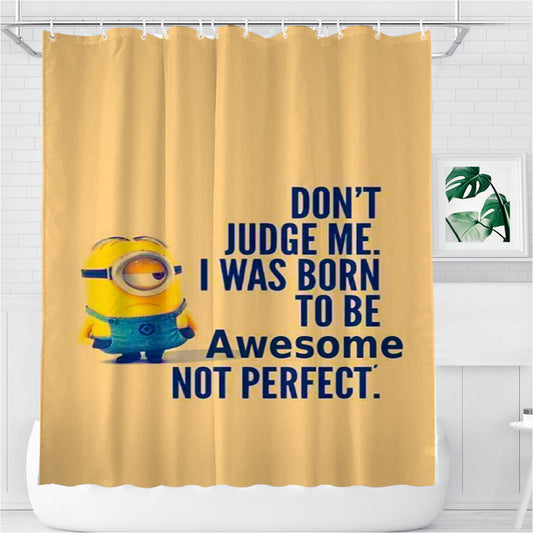 Personalized Minions Quote Shower Curtain Farmhouse Bathroom Decor