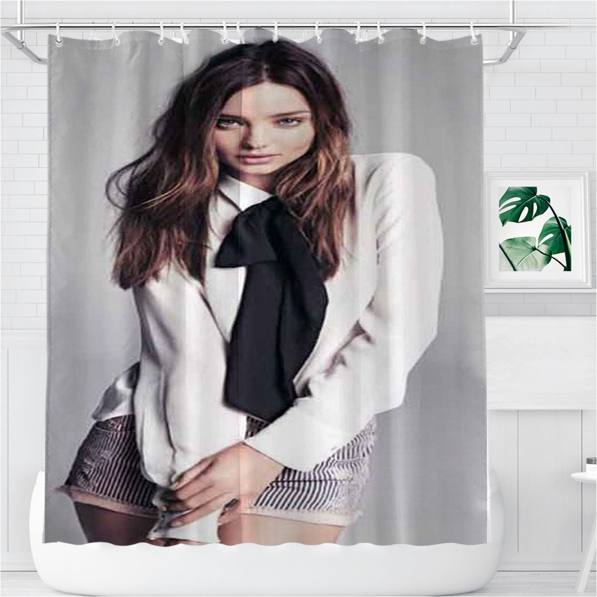 Miranda Kerr Bathroom Shower Curtain Fabric Waterproof | 66 X 72 Inch
