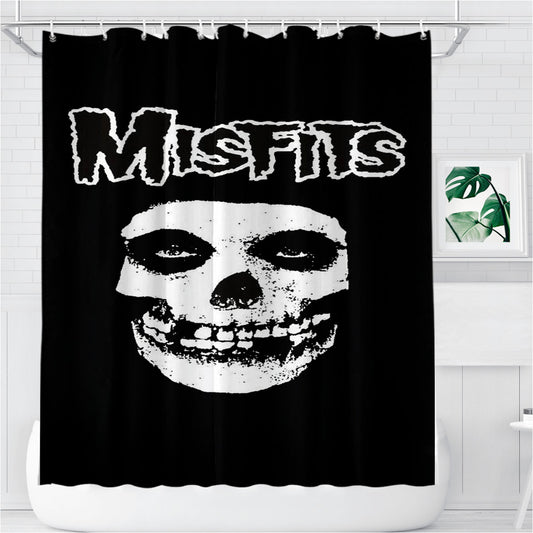 Misfits Face Bone Bathroom Shower Curtain Fabric Waterproof | 66 X 72 Inch