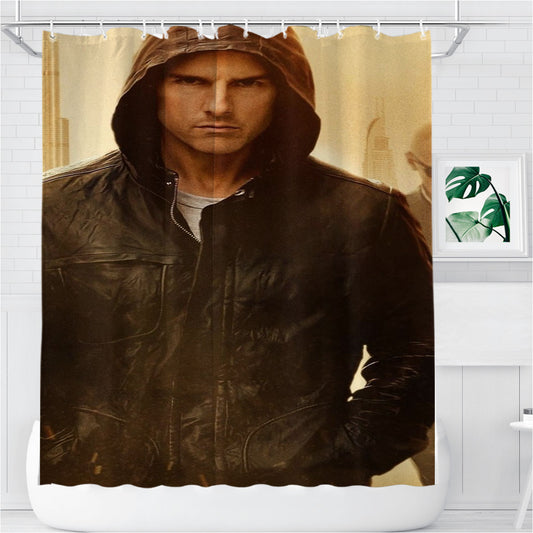 Mission Impossible Tom Cruise Bathroom Shower Curtain Fabric Waterproof | 66 X 72 Inch