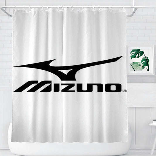 Mizuno Black Bathroom Shower Curtain Fabric Waterproof | 66 X 72 Inch