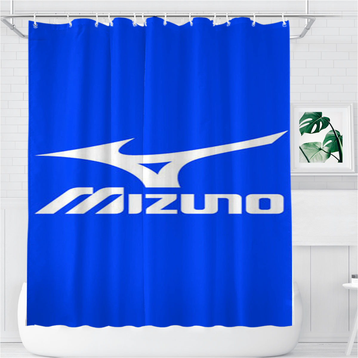 Mizuno Logo Bathroom Shower Curtain Fabric Waterproof | 66 X 72 Inch