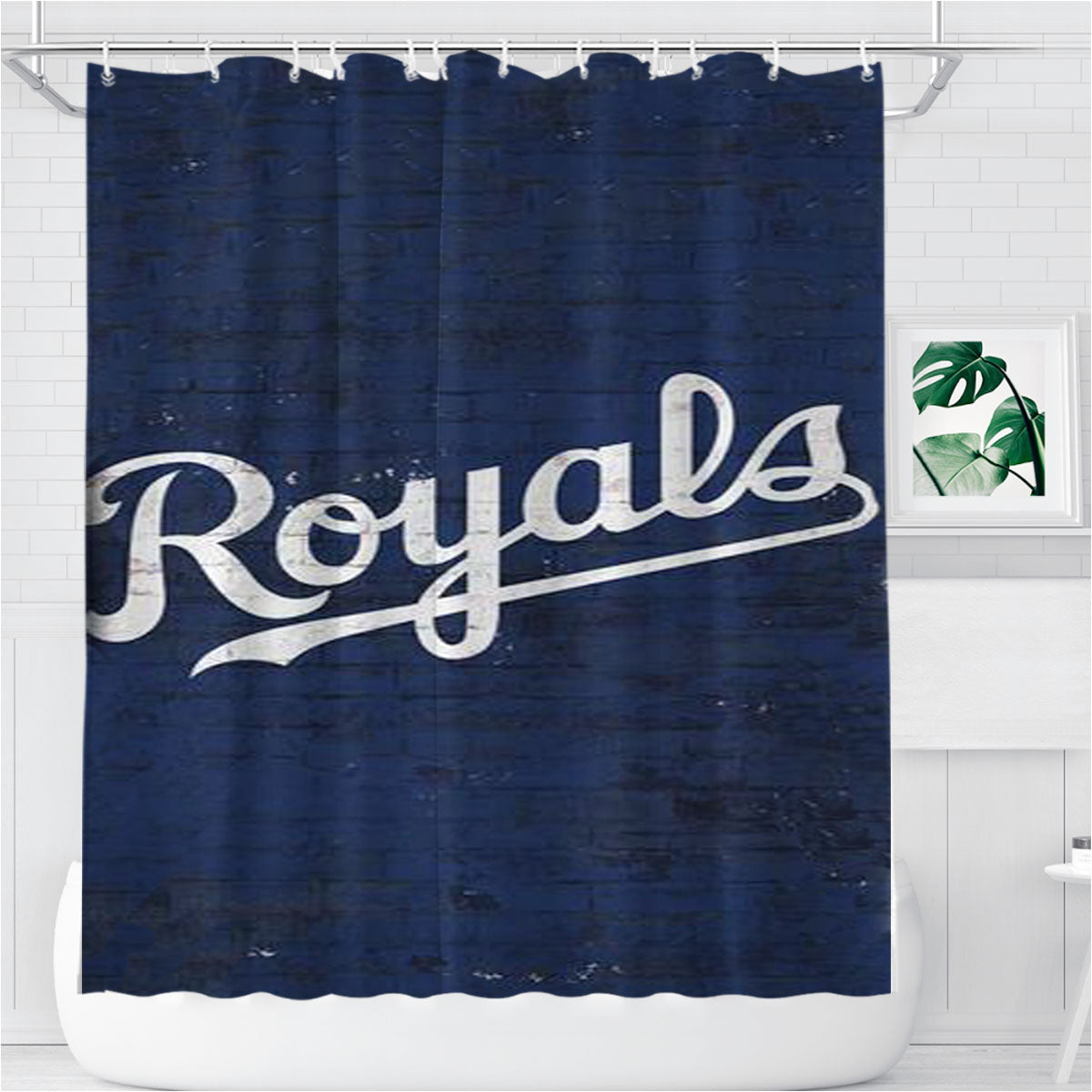 Mlb Kansas City Royals Bathroom Shower Curtain Fabric Waterproof | 66 X 72 Inch