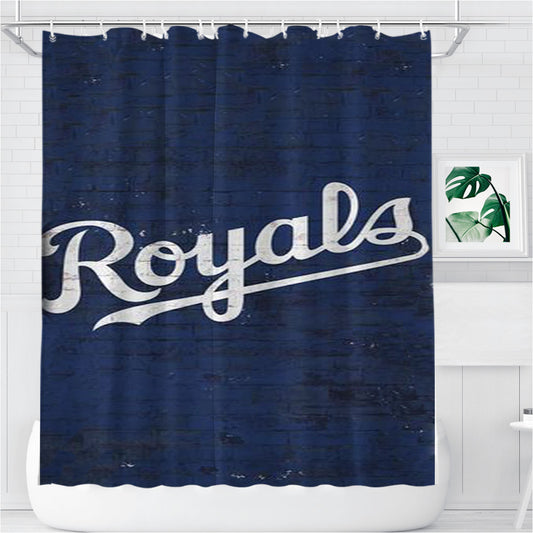 Personalized Mlb Kansas City Royals Shower Curtain Farmhouse Bathroom Decor