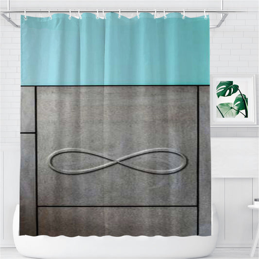 Personalized Modern Stone Pattern Infinity Shower Curtain Farmhouse Bathroom Decor