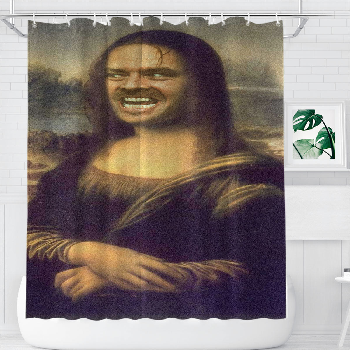 Mona Lisa Jack Nicholson The Shining Art Bathroom Shower Curtain Fabric Waterproof | 66 X 72 Inch