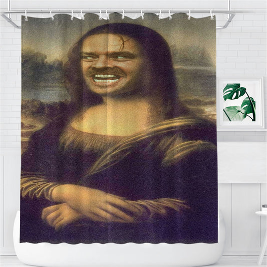 Personalized Mona Lisa Jack Nicholson The Shining Art Shower Curtain Farmhouse Bathroom Decor