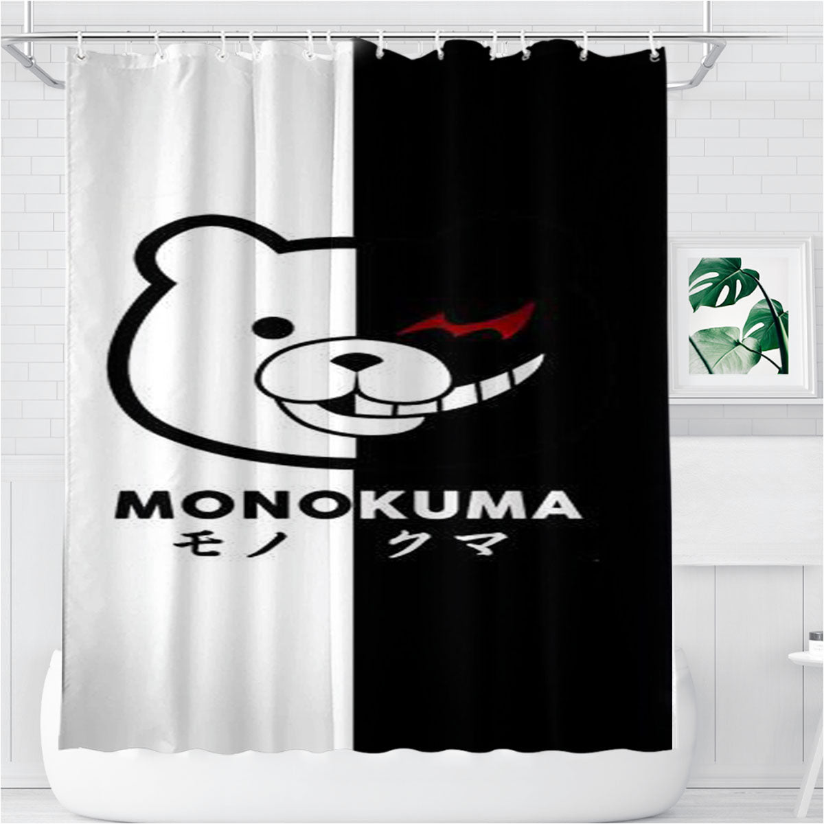Monokuma Sinister Bathroom Shower Curtain Fabric Waterproof | 66 X 72 Inch