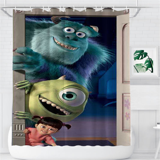 Personalized Monsters Inc Shower Curtain Farmhouse Bathroom Decor