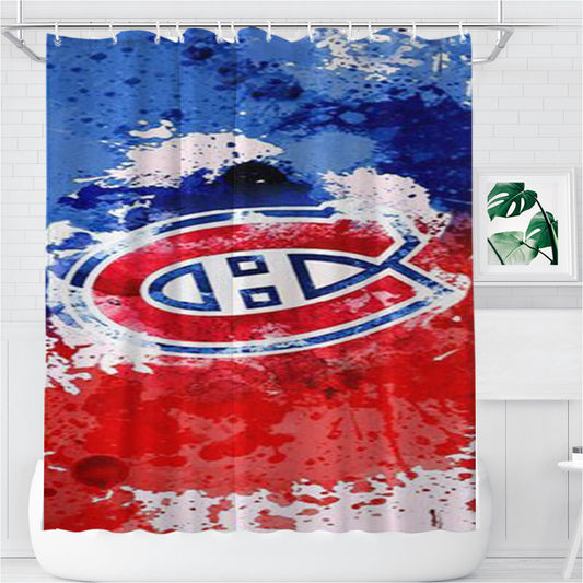 Personalized Montreal Canadiens Logo Shower Curtain Farmhouse Bathroom Decor