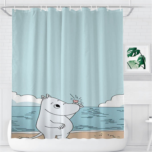Moomin Bathroom Shower Curtain Fabric Waterproof | 66 X 72 Inch