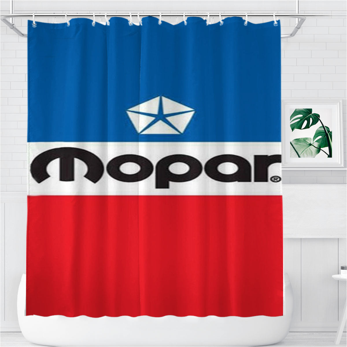 Mopar Flag Bathroom Shower Curtain Fabric Waterproof | 66 X 72 Inch