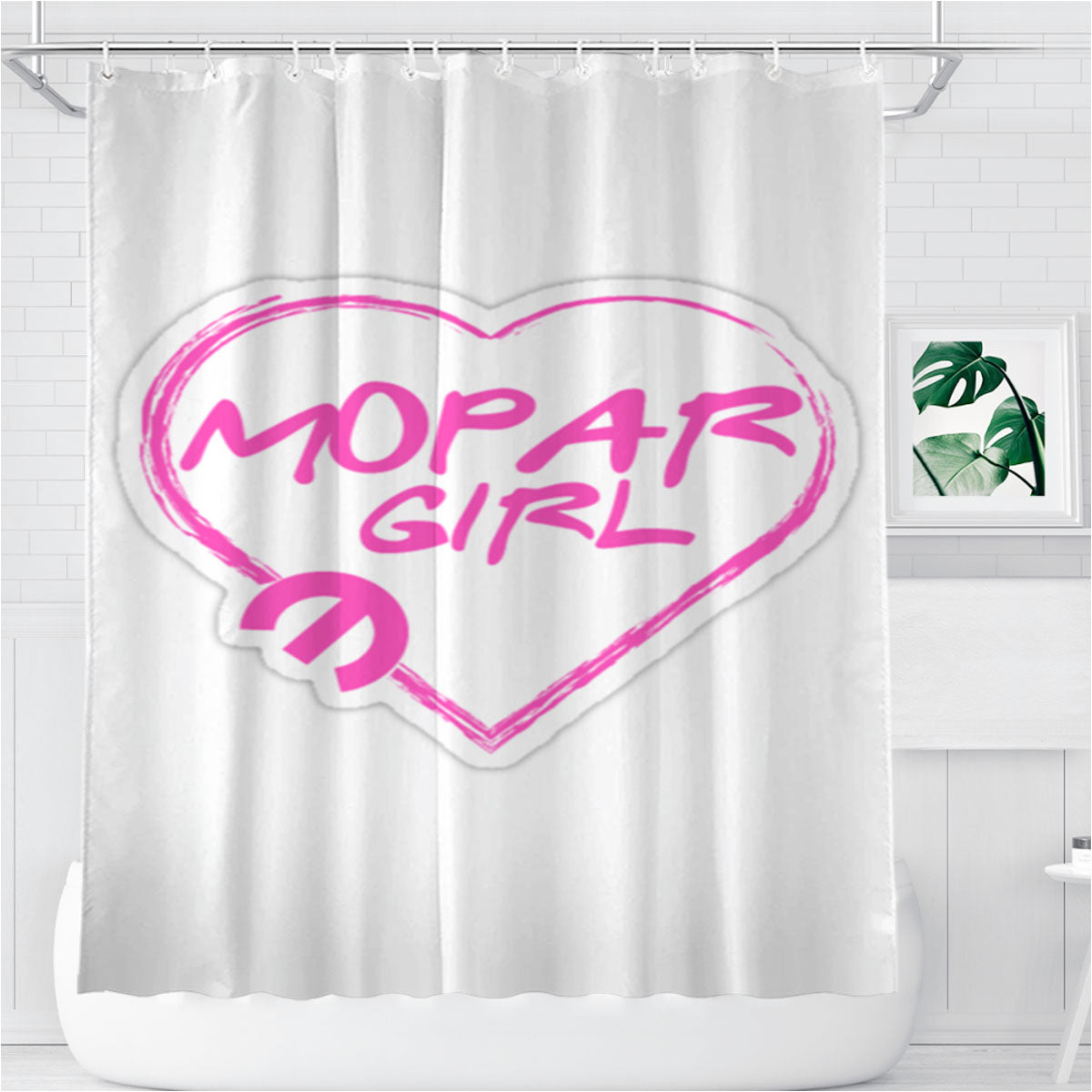 Mopar Girl Bathroom Shower Curtain Fabric Waterproof | 66 X 72 Inch