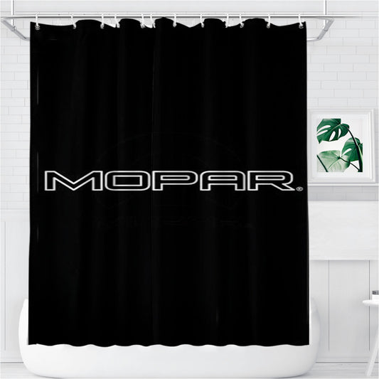 Mopar Text Bathroom Shower Curtain Fabric Waterproof | 66 X 72 Inch