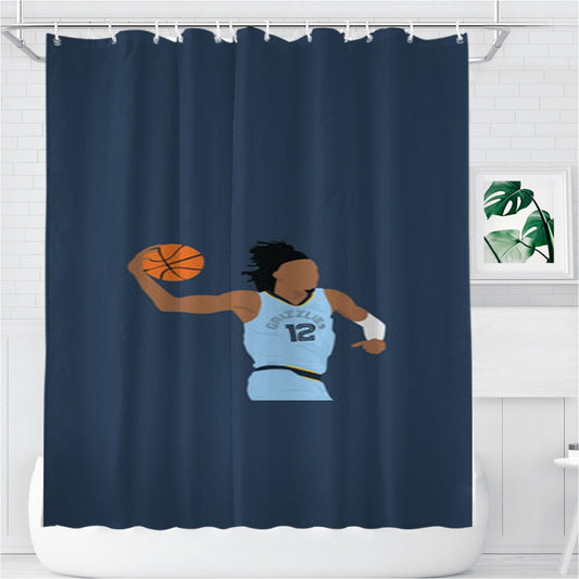 Personalized Morant - Basketball Shower Curtain Farmhouse Bathroom Decor