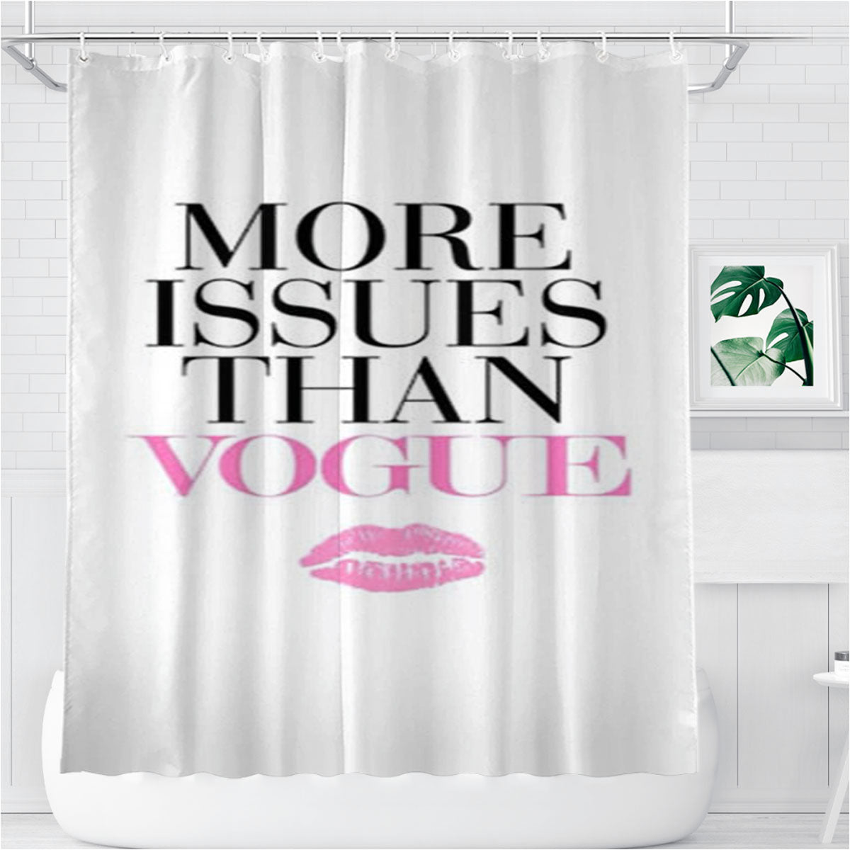 More Issues Than Vogue Lip Bathroom Shower Curtain Fabric Waterproof | 66 X 72 Inch