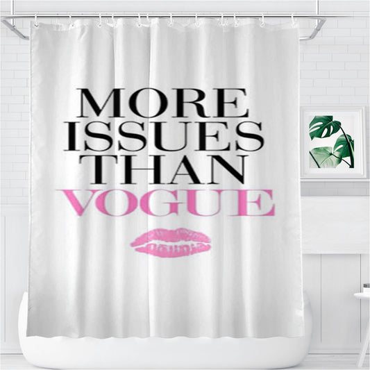 Personalized More Issues Than Vogue Lip Shower Curtain Farmhouse Bathroom Decor