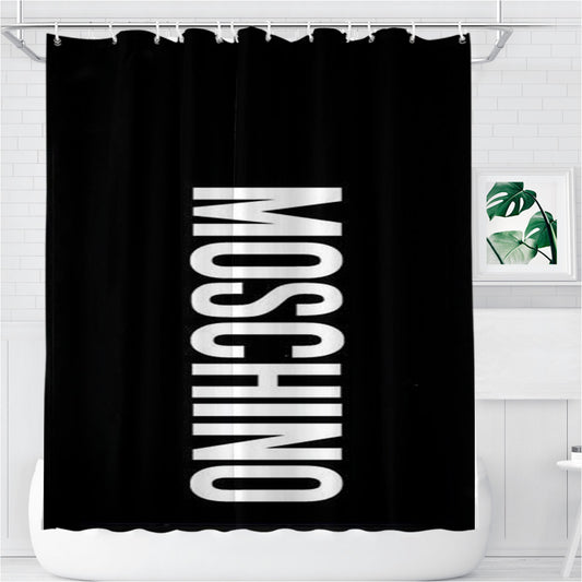 Personalized Moschino Text Shower Curtain Farmhouse Bathroom Decor