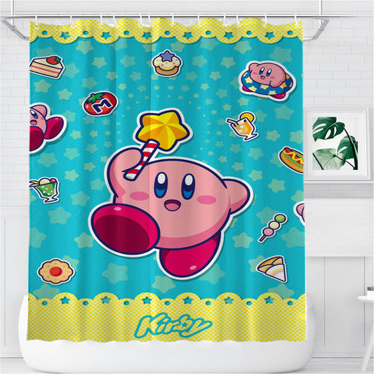 Most Popular Kirby Hoshi No Kaabii Bathroom Shower Curtain Fabric Waterproof | 66 X 72 Inch