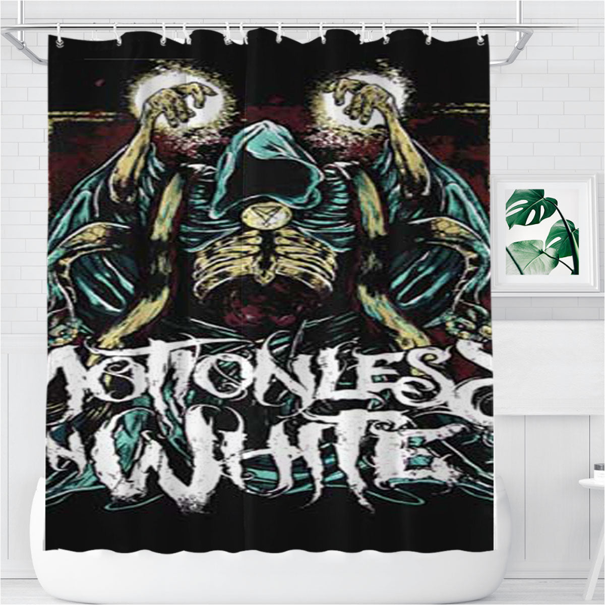 Motionless In White Wizard Bathroom Shower Curtain Fabric Waterproof | 66 X 72 Inch