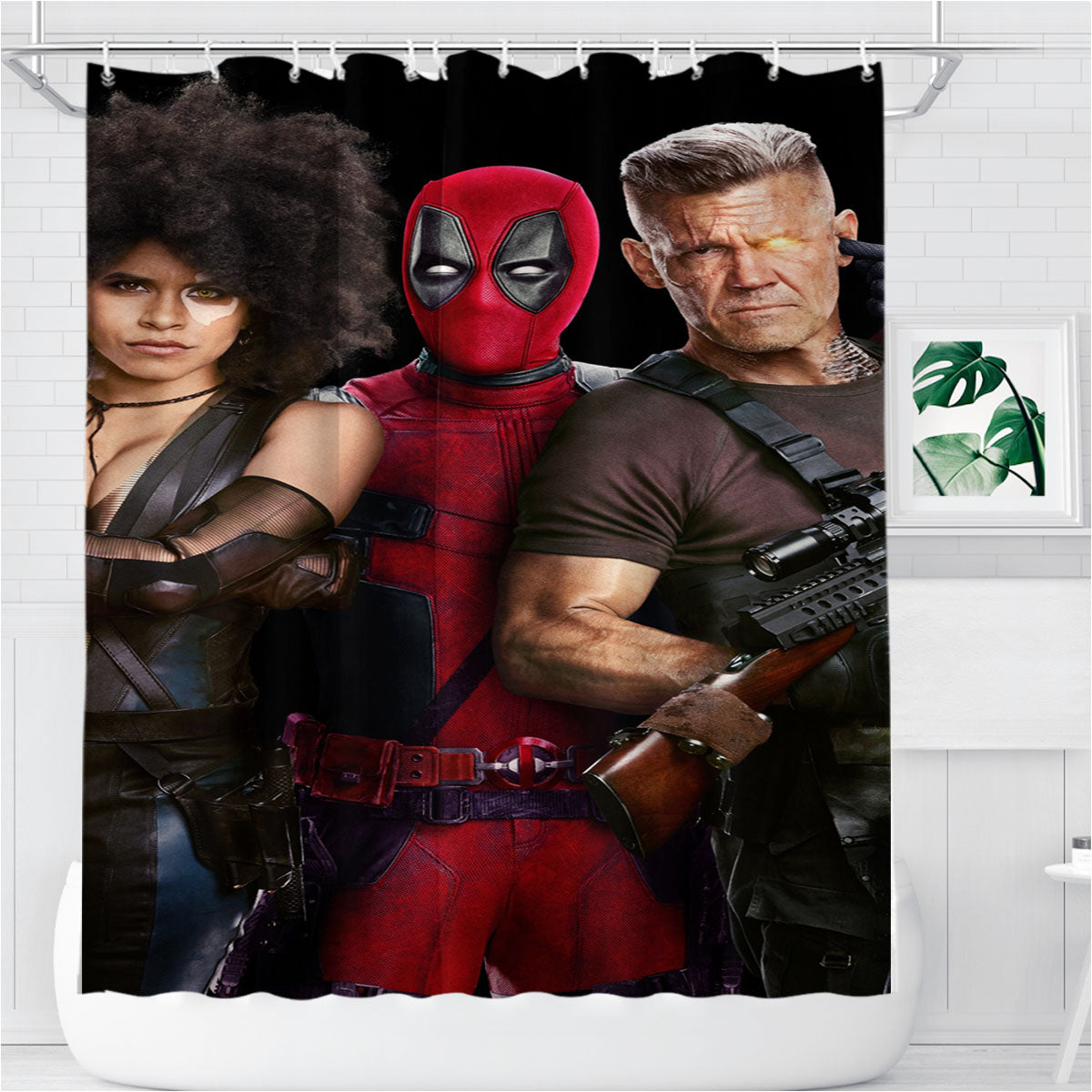 Movie Deadpool Bathroom Shower Curtain Fabric Waterproof | 66 X 72 Inch