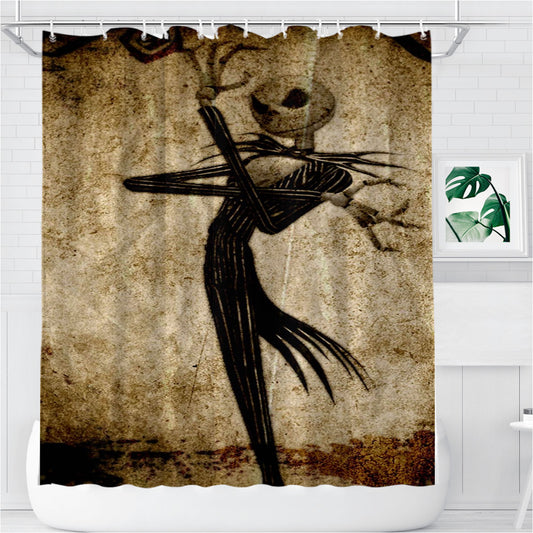 Personalized Movie Nightmare Before Christmas Shower Curtain Farmhouse Bathroom Decor