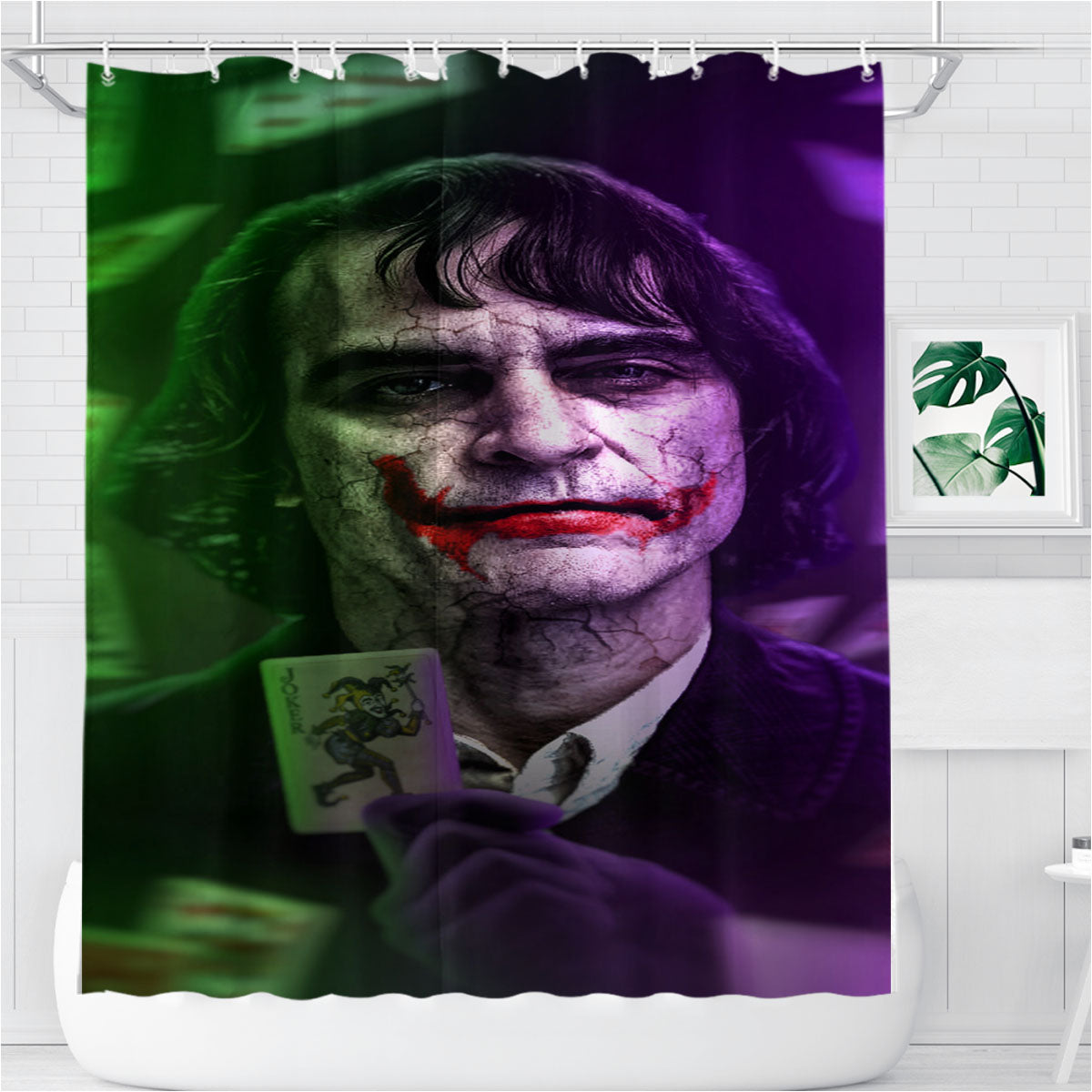 Mr Crazy Joker Bathroom Shower Curtain Fabric Waterproof | 66 X 72 Inch