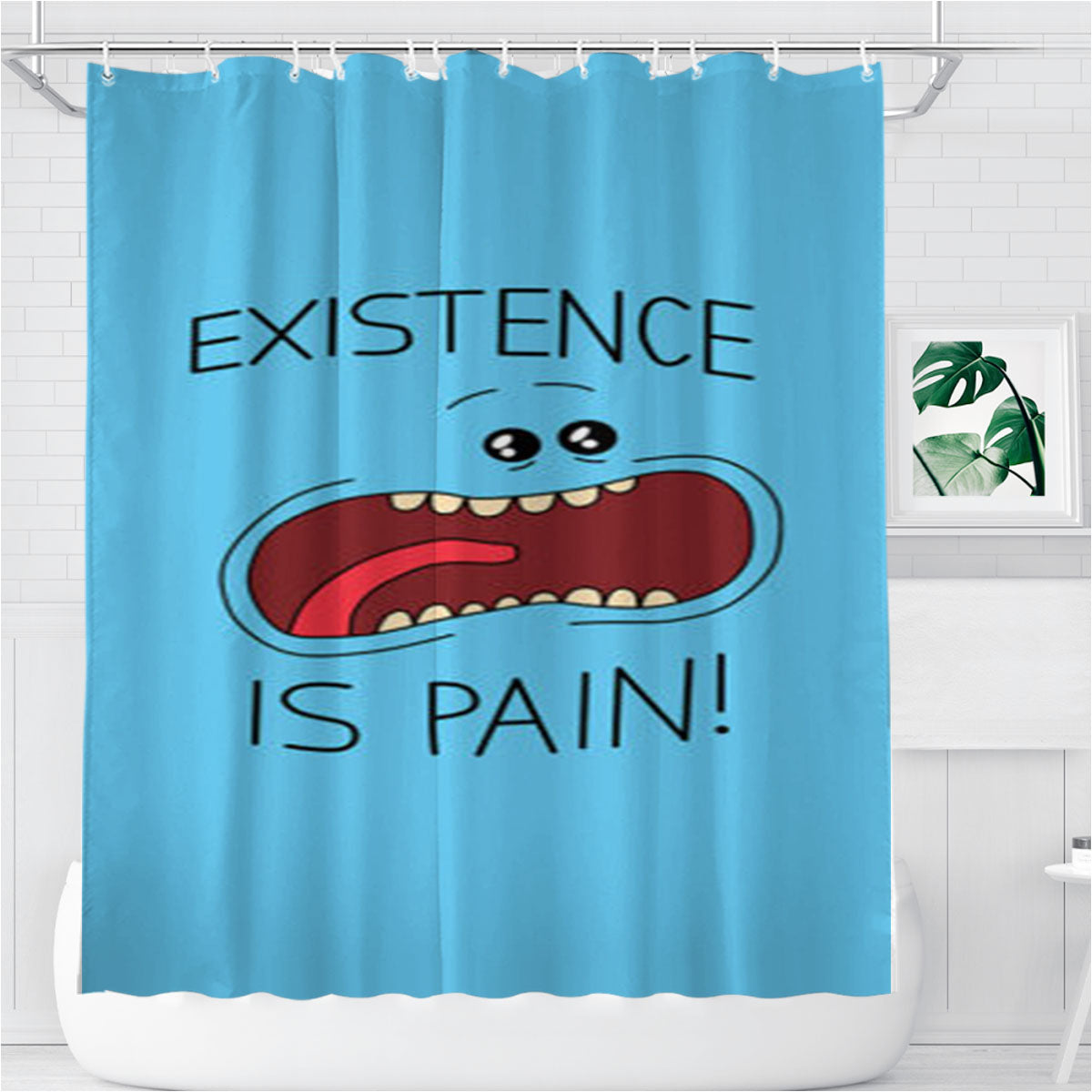 Mr Meeseeks Bathroom Shower Curtain Fabric Waterproof | 66 X 72 Inch
