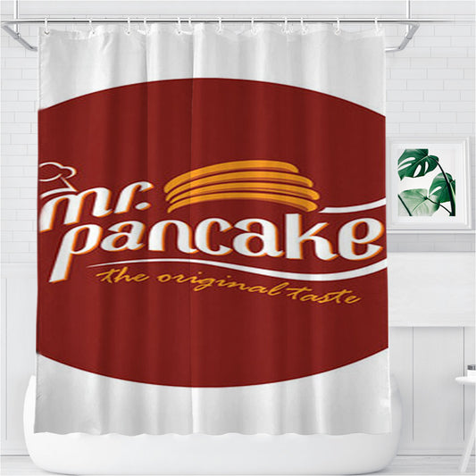 Mr Pancake Logo Bathroom Shower Curtain Fabric Waterproof | 66 X 72 Inch