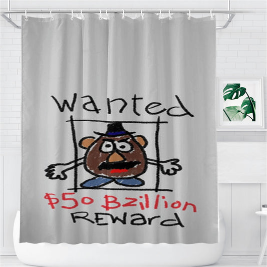 Personalized Mr Potato Head - Wanted Toy Story Shower Curtain Farmhouse Bathroom Decor