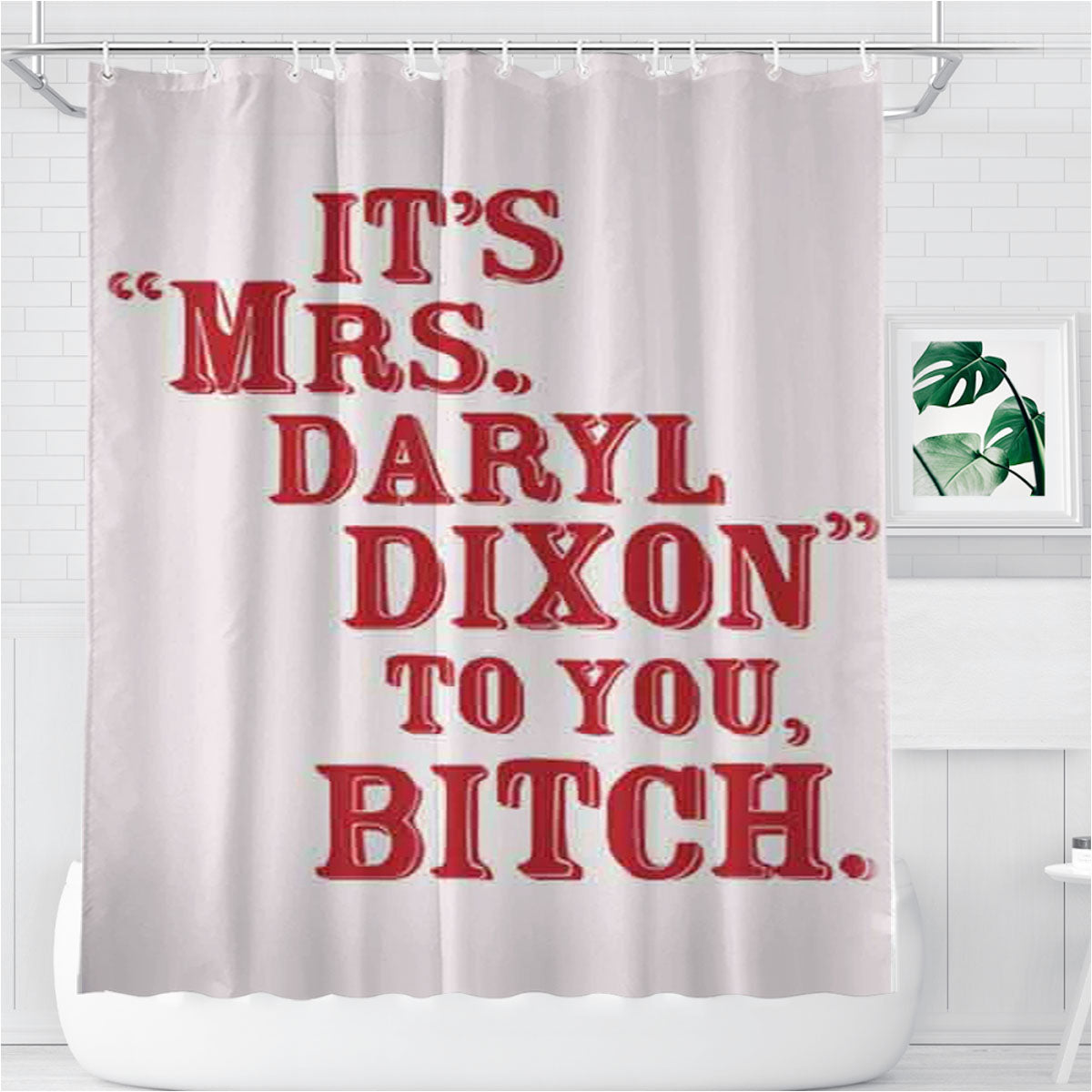 Mrs Daryl Dixon Master Bathroom Shower Curtain Fabric Waterproof | 66 X 72 Inch