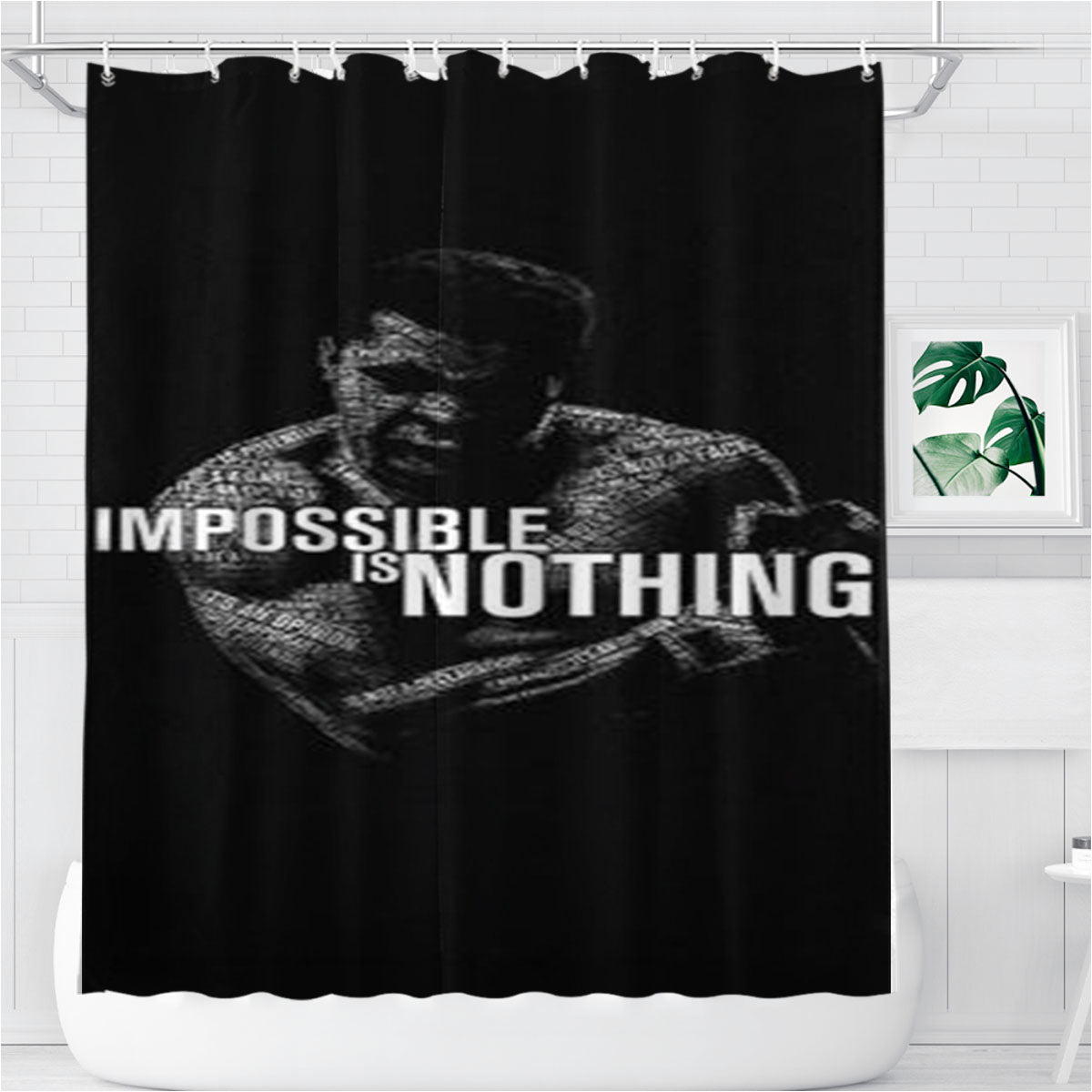 Muhammad Ali Quotes Bathroom Shower Curtain Fabric Waterproof | 66 X 72 Inch