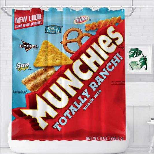 Personalized Munchies Totally Ranch Snack Mix Sun Chips Doritos Rold Gold Fritos Shower Curtain Farmhouse Bathroom Decor