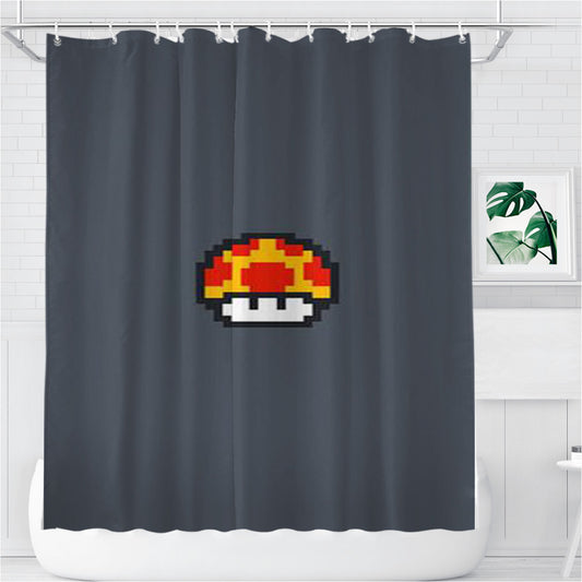 Personalized Mushroom Pixel Shower Curtain Farmhouse Bathroom Decor