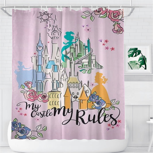 Personalized My Castle My Rules Shower Curtain Farmhouse Bathroom Decor