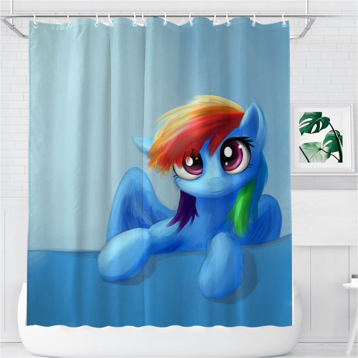 My Little Pony Rainbow New Bathroom Shower Curtain Fabric Waterproof | 66 X 72 Inch