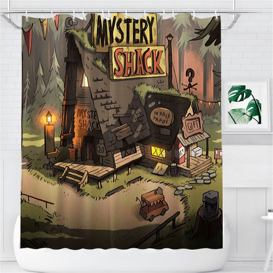 Personalized Mystery Hack - Gravity Falls Shower Curtain Farmhouse Bathroom Decor