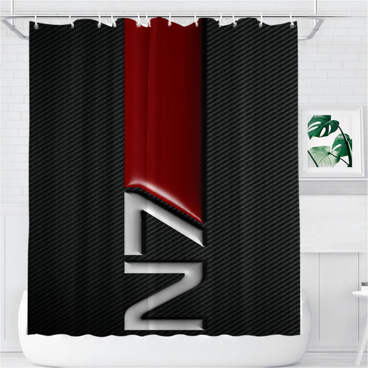 Personalized N7 Mass Effect Shower Curtain Farmhouse Bathroom Decor