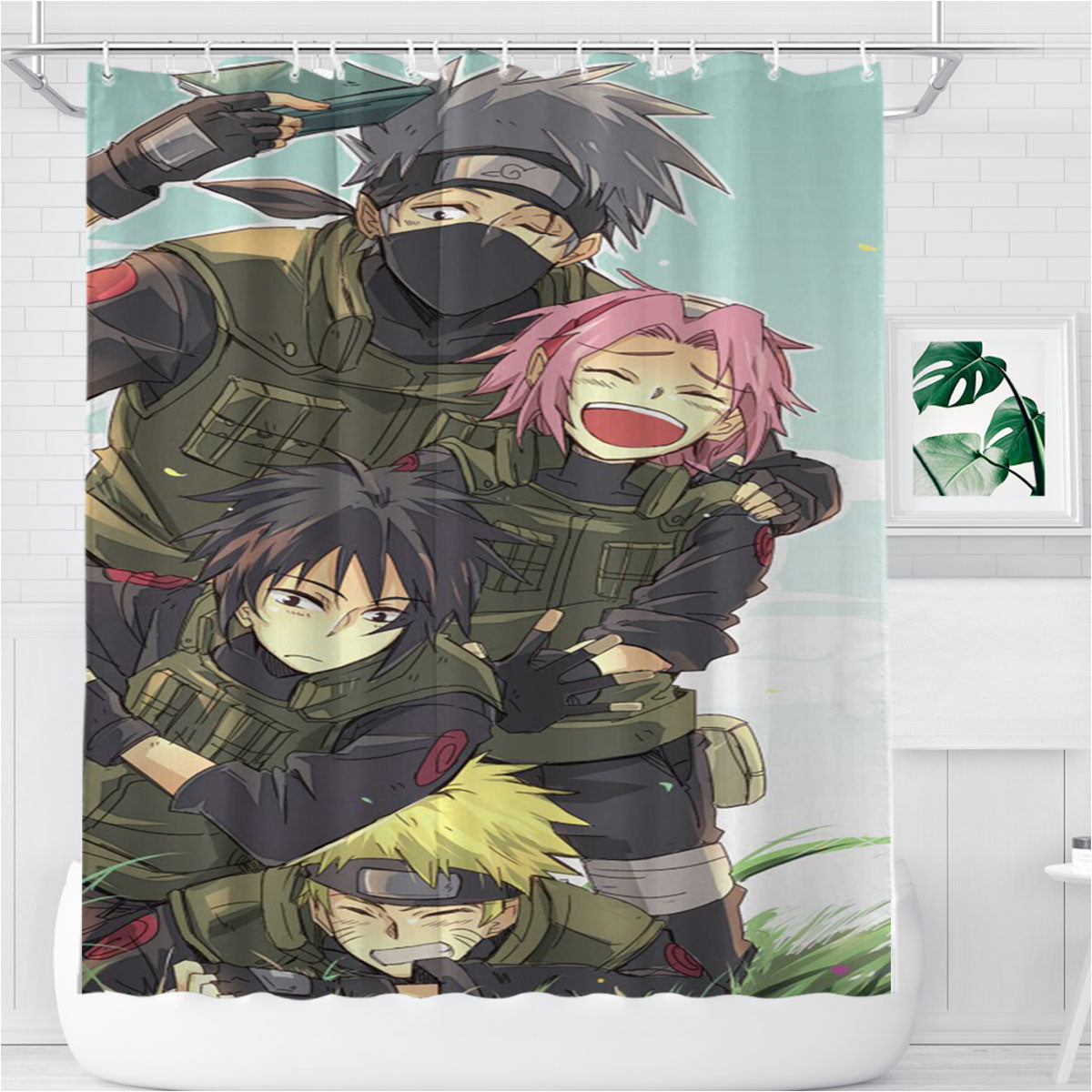 Naruto Bathroom Shower Curtain Fabric Waterproof | 66 X 72 Inch