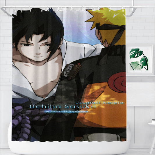 Personalized Naruto Cartoon And Sazuke Shower Curtain Farmhouse Bathroom Decor
