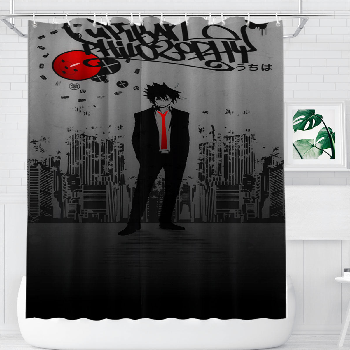 Naruto Cartoon Sasuke Bathroom Shower Curtain Fabric Waterproof | 66 X 72 Inch