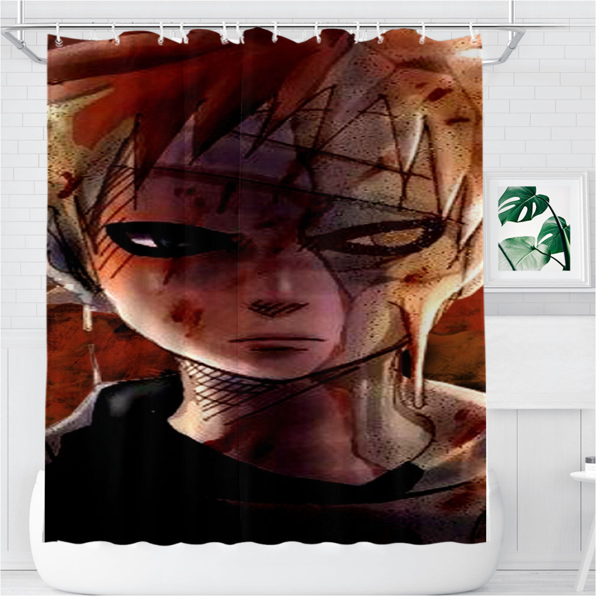 Naruto Cartoon Scary Bathroom Shower Curtain Fabric Waterproof | 66 X 72 Inch