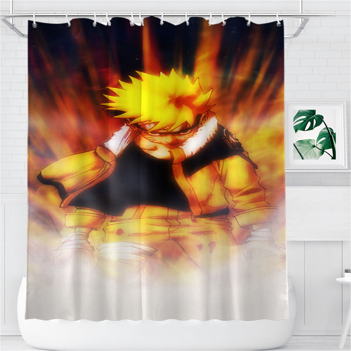 Naruto Cartoon Tobi Bathroom Shower Curtain Fabric Waterproof | 66 X 72 Inch