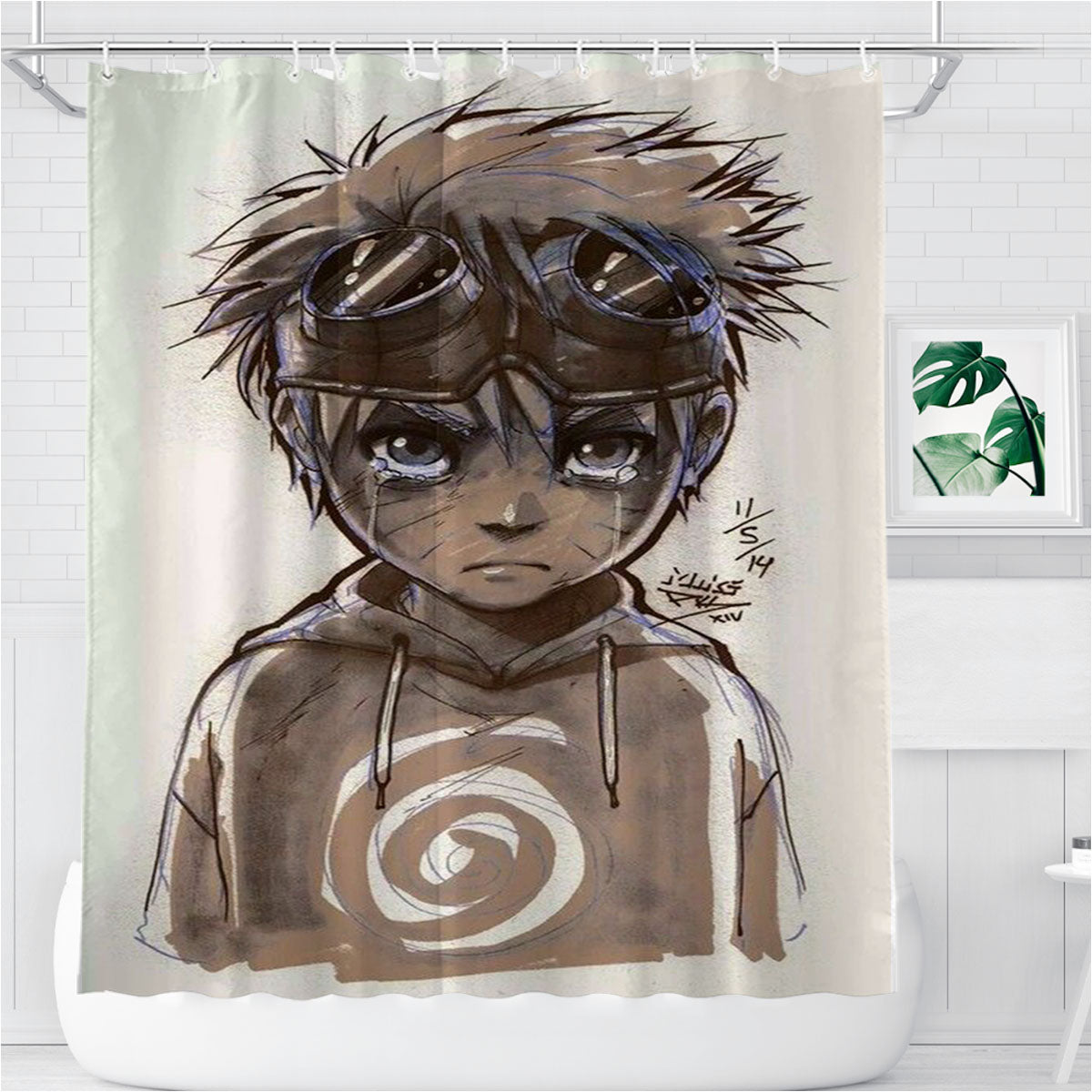Naruto Child Bathroom Shower Curtain Fabric Waterproof | 66 X 72 Inch