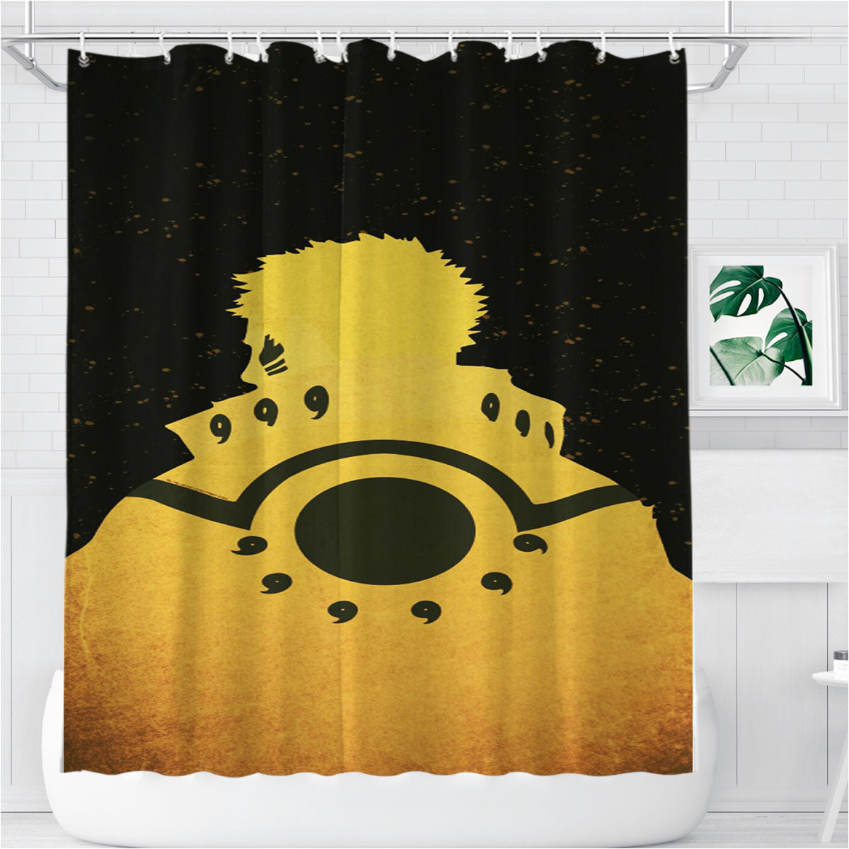 Naruto Energy Biju Mode Bathroom Shower Curtain Fabric Waterproof | 66 X 72 Inch